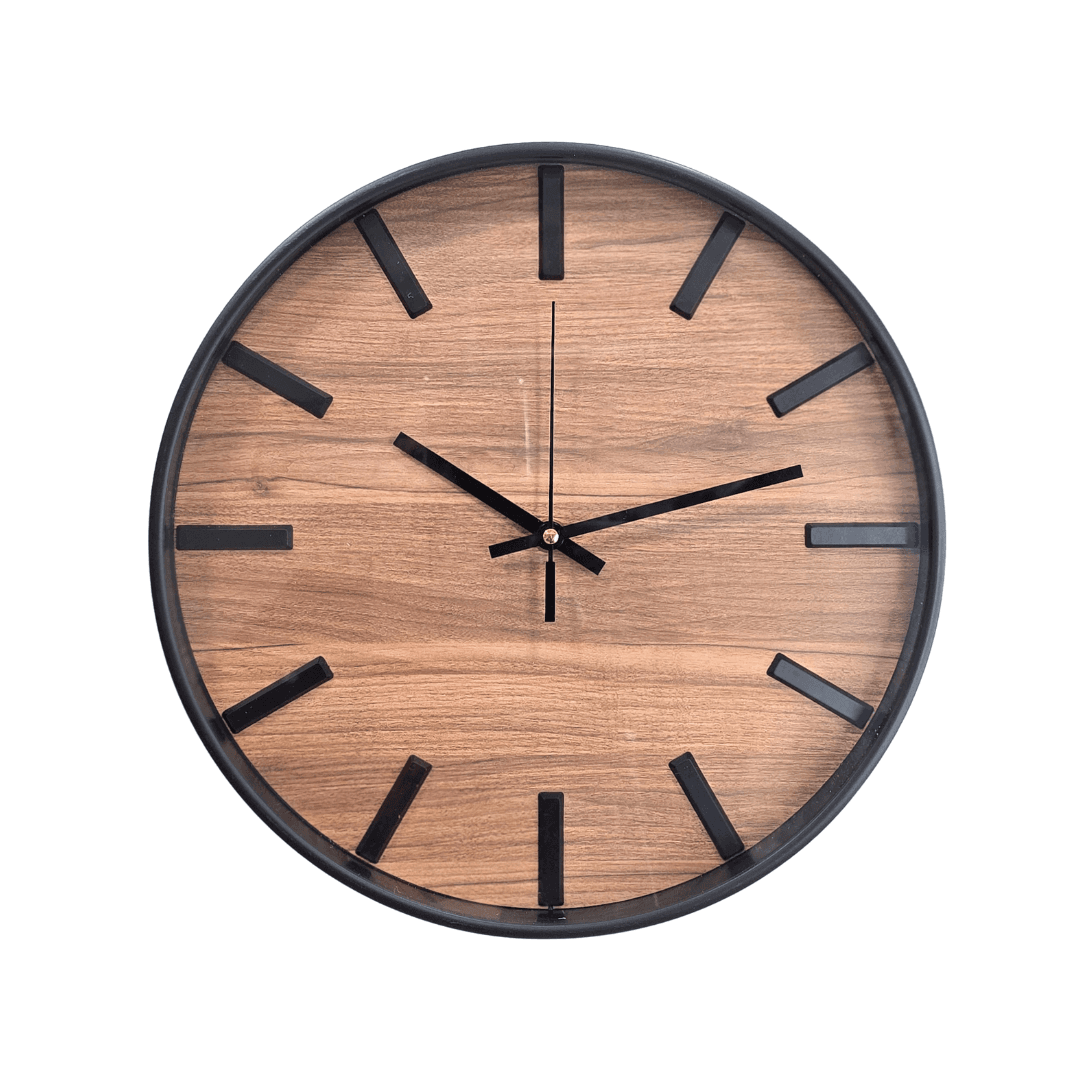 Orë Muri Rrethore 30cm Dekor Druri Pa Numra TS247672