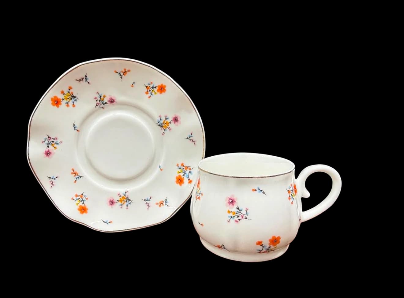 Filxhan Porcelani me Lule Delikate | Set Filxhani dhe Pjatë