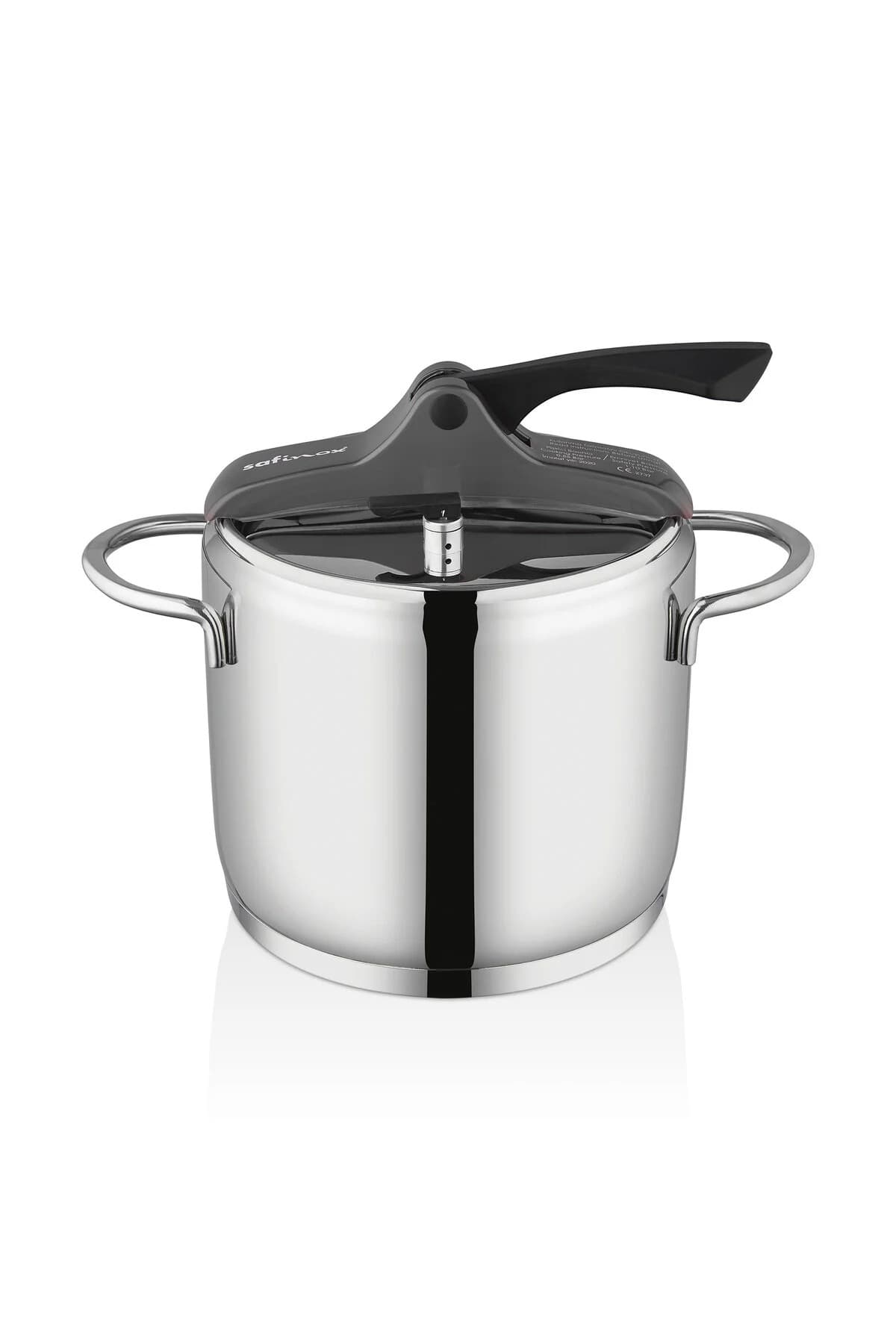 Tenxhere me Presion Safinox Vision 4 Litra – Çelik Inox 18/10, Dorezë Teli – E Zezë
