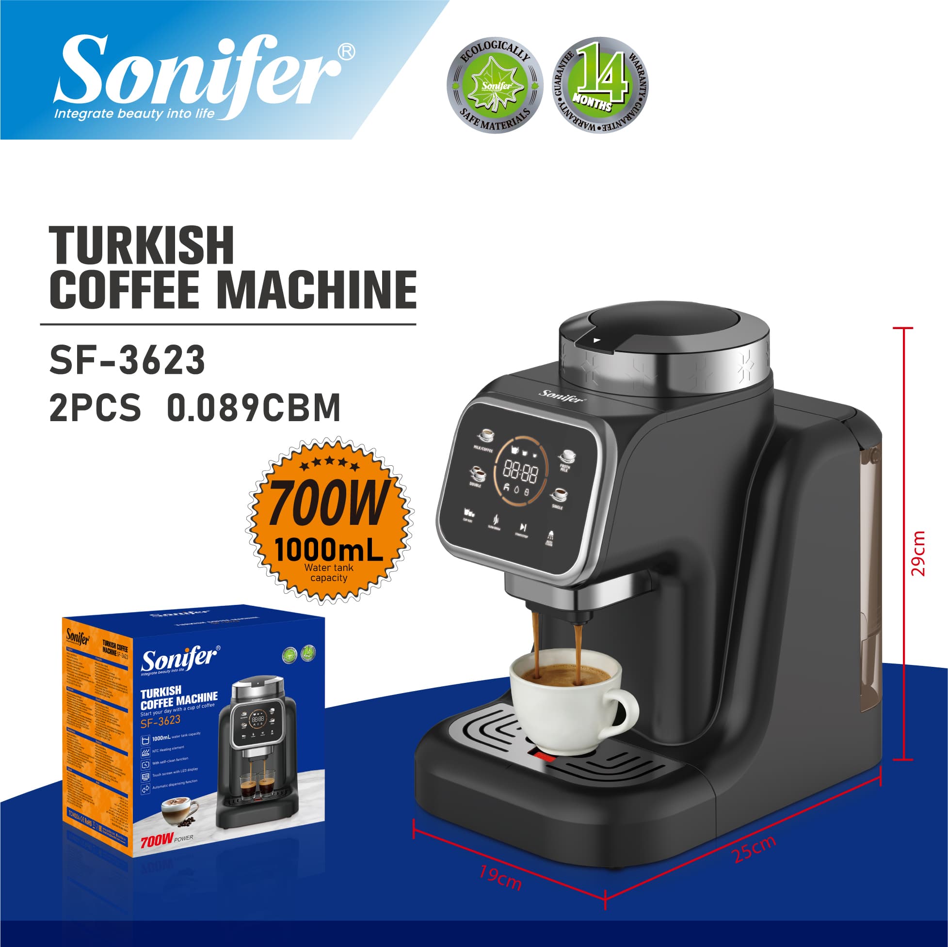 Aparat Automatik për Kafe Turke Sonifer SF-3623 700W