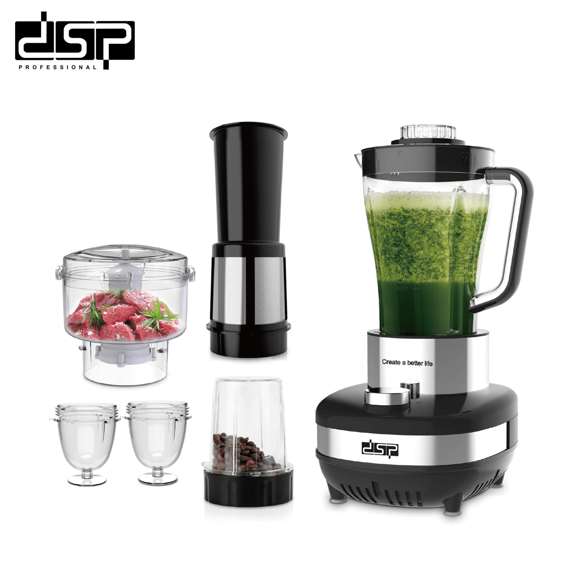 Blender Multi Procesor DSP KJ2177 800W 4 në 1