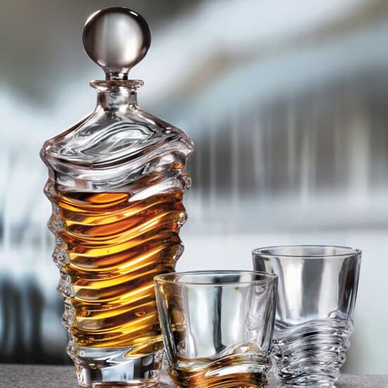 Set 7cope Gota Whisky Kristali Wave Bohemia