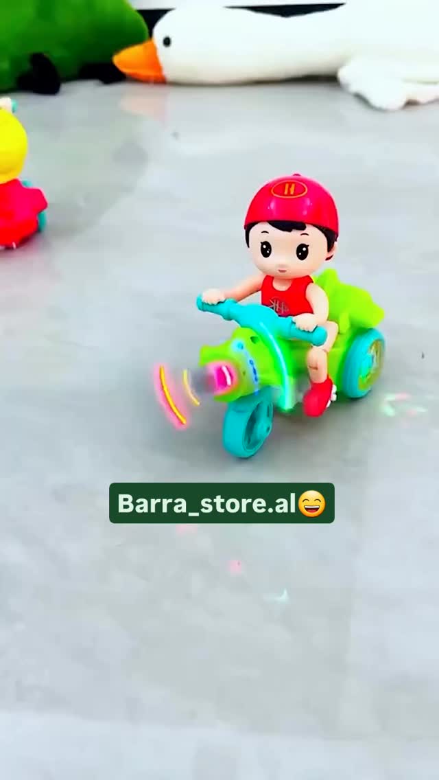 Lodër djalë me biçikletë, me muzikë dhe drita