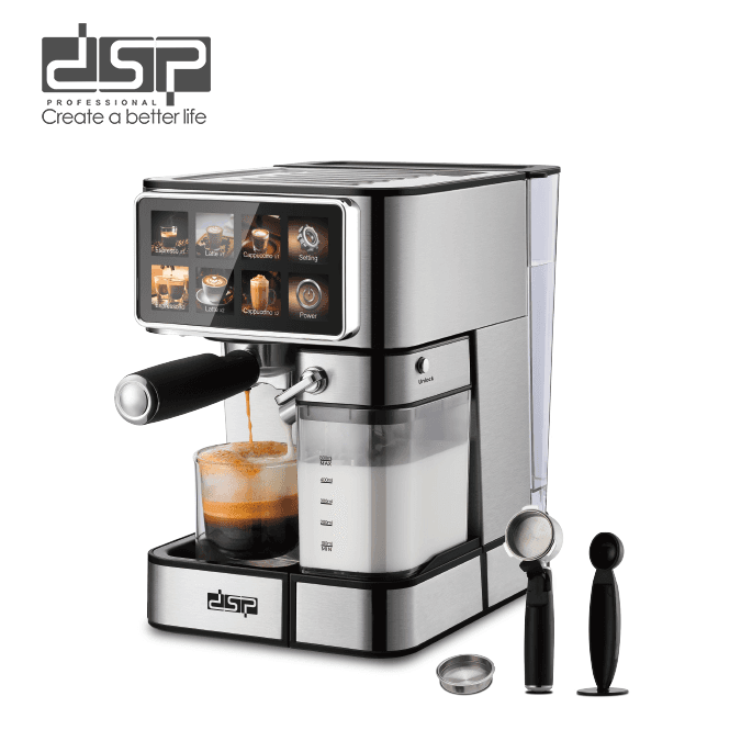 Aparat Ekspresi Profesional DSP KA3149 – Me Qumësht, 15 Bar, Ekran Touch