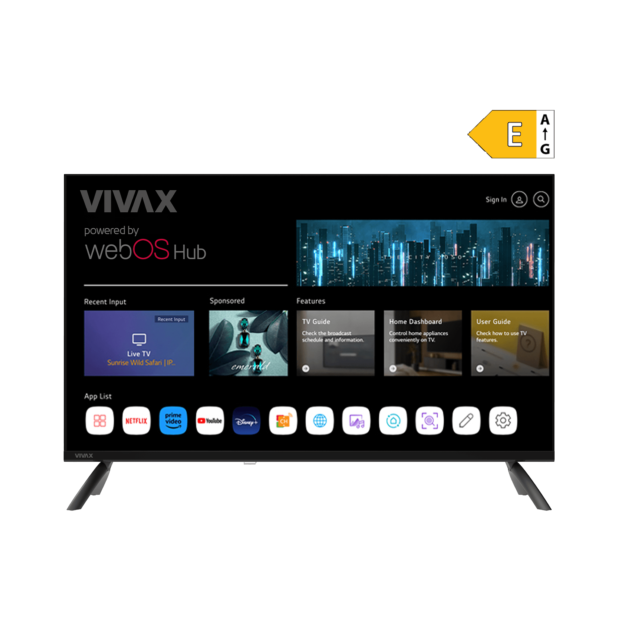 Televizor Smart VIVAX LED TV 32LE110WO me sistem webOS Hub – 32” HD