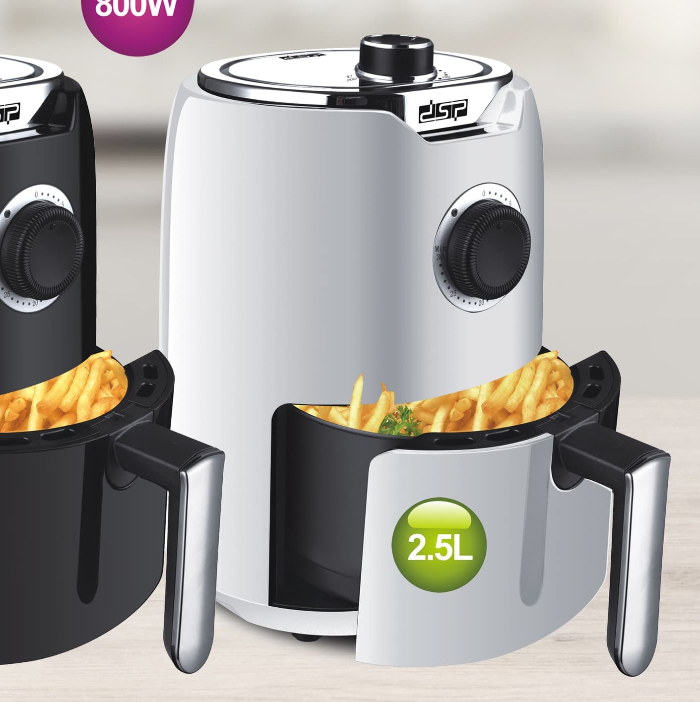 KB2062a Air Fryer/Fritezë me Ajër 2.5L/800W e bardhe