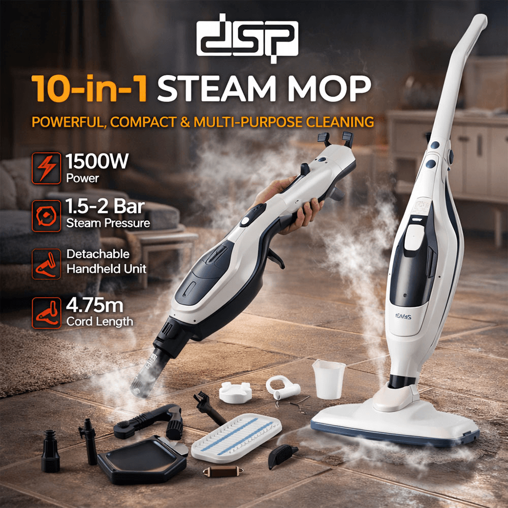 Fshesë me Avull DSP KD2076 10 në 1 – Steam Mop 1500W për Pastrim & Sterilizim