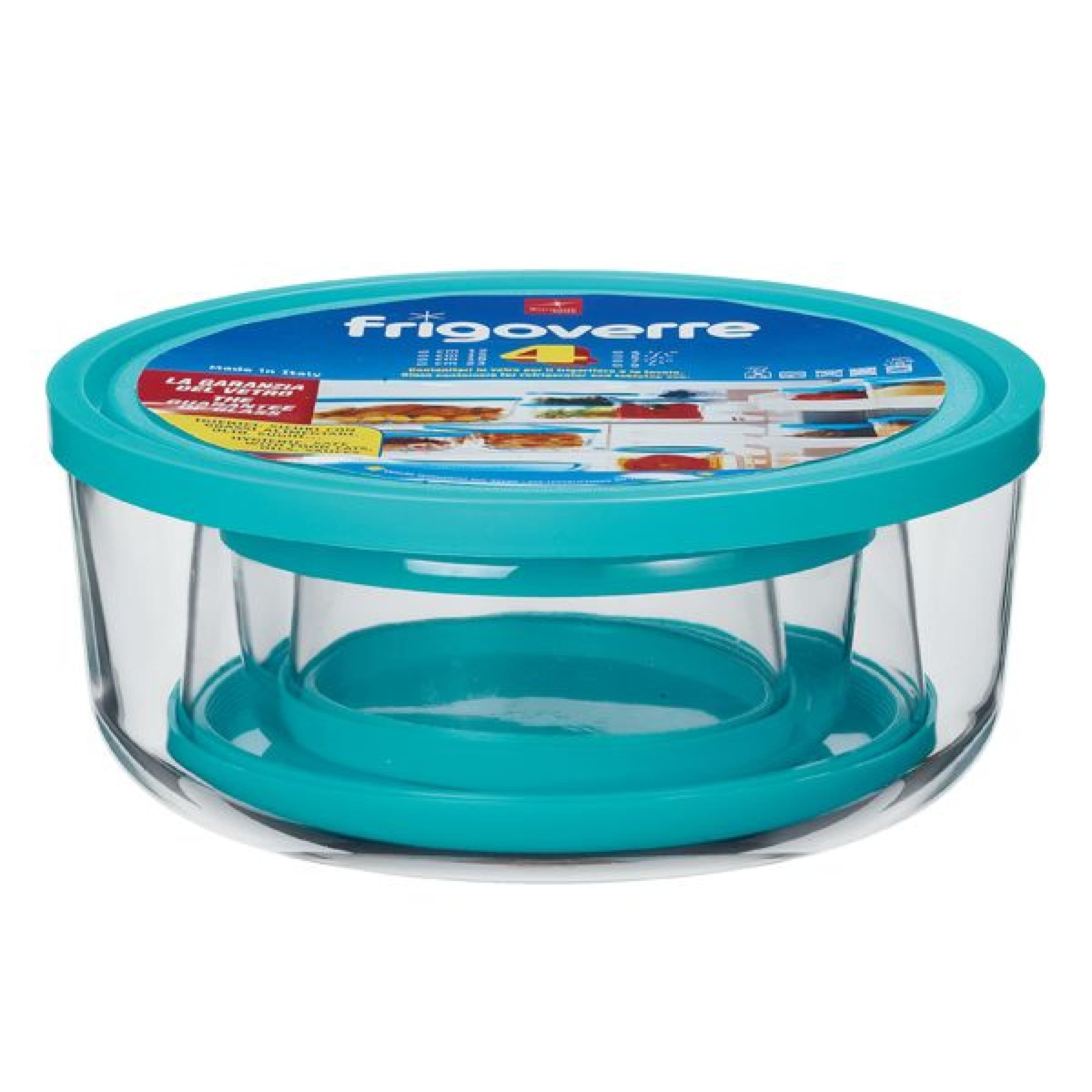 Set 4CP Tasa Me Kapak/Kontejner Ushqimi EU884811 Frigovere Bormioli Rocco