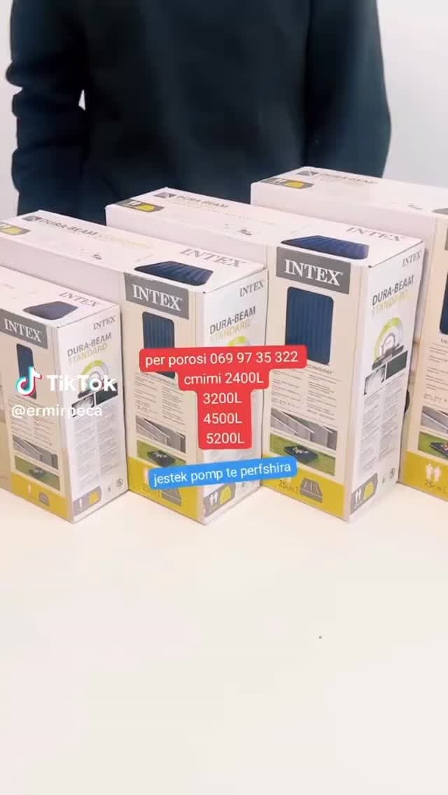 Dyshek me ajër Intex Dura-Beam 76 × 191 × 25 cm, me pompë dhe jastëk