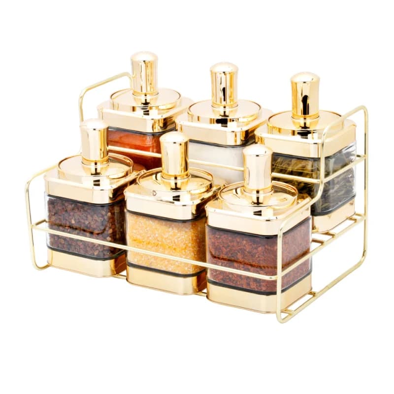Set Erëzash 6 Copë me Mbajtëse – Condiment Set