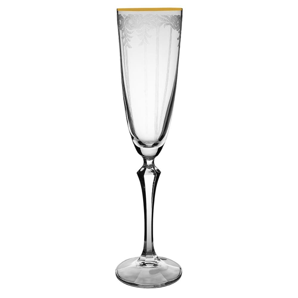 Elisabeth Gota Shampanje 200ml Kristal Bohemia Set 6 cope